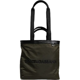 Military Green Nylon Shoulder Strap Tote Bag