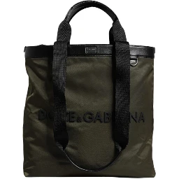 Military Green Nylon Shoulder Strap Tote Bag