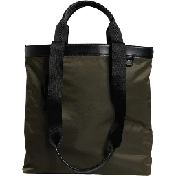Military Green Nylon Shoulder Strap Tote Bag