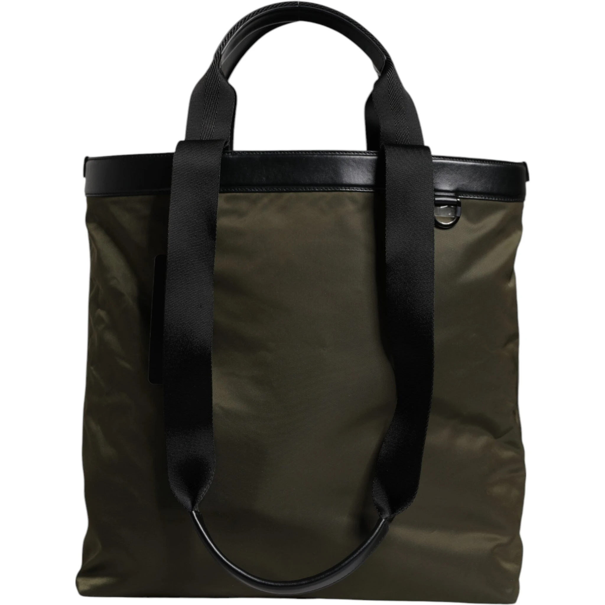 Military Green Nylon Shoulder Strap Tote Bag