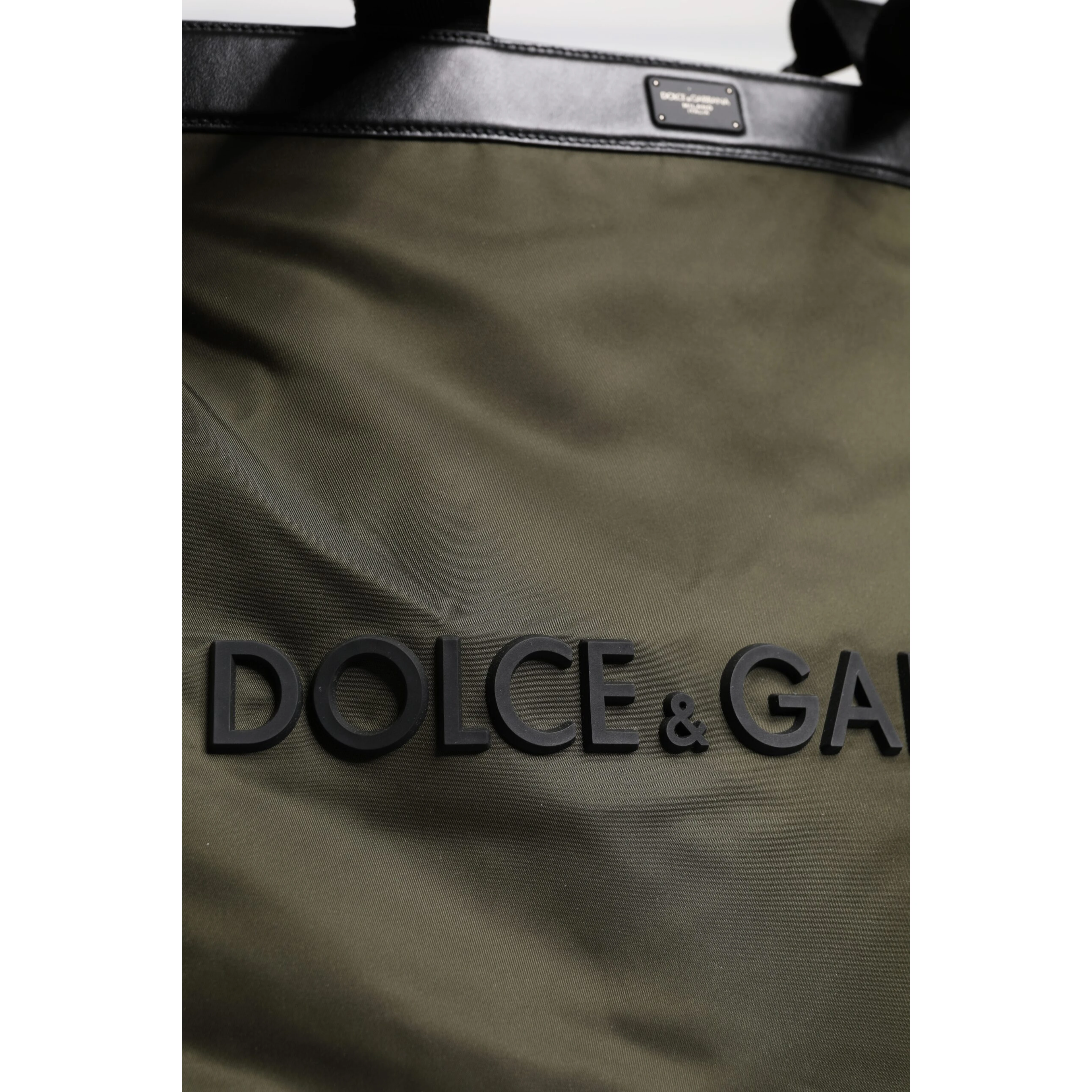 Military Green Nylon Shoulder Strap Tote Bag