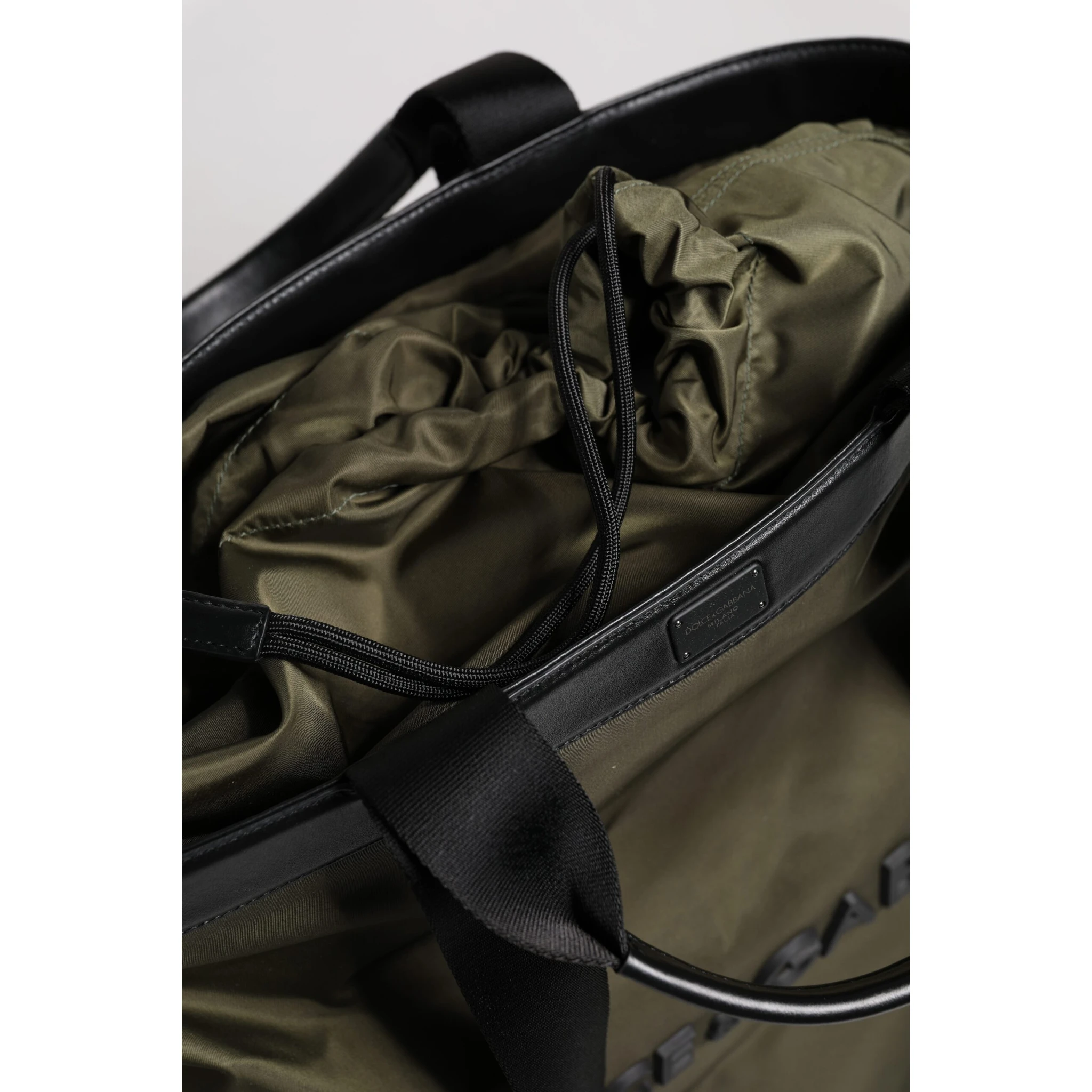 Military Green Nylon Shoulder Strap Tote Bag