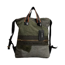 Military Green Patchwork Rucksack Backpack Bag