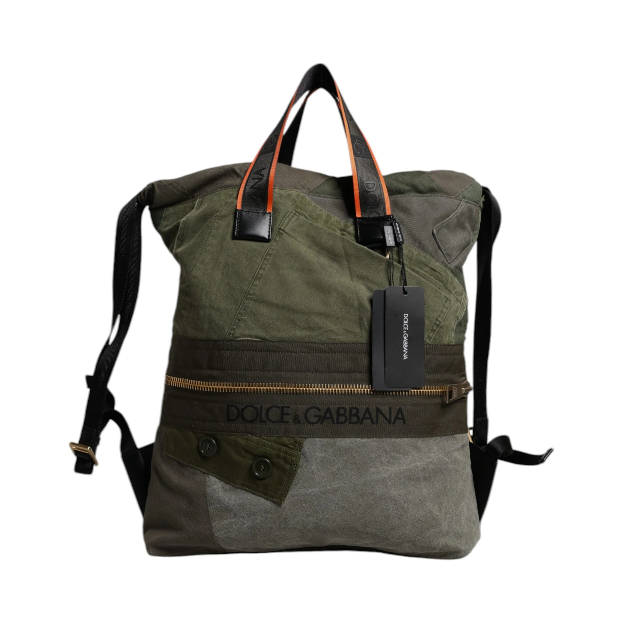 Military Green Patchwork Rucksack Backpack Bag