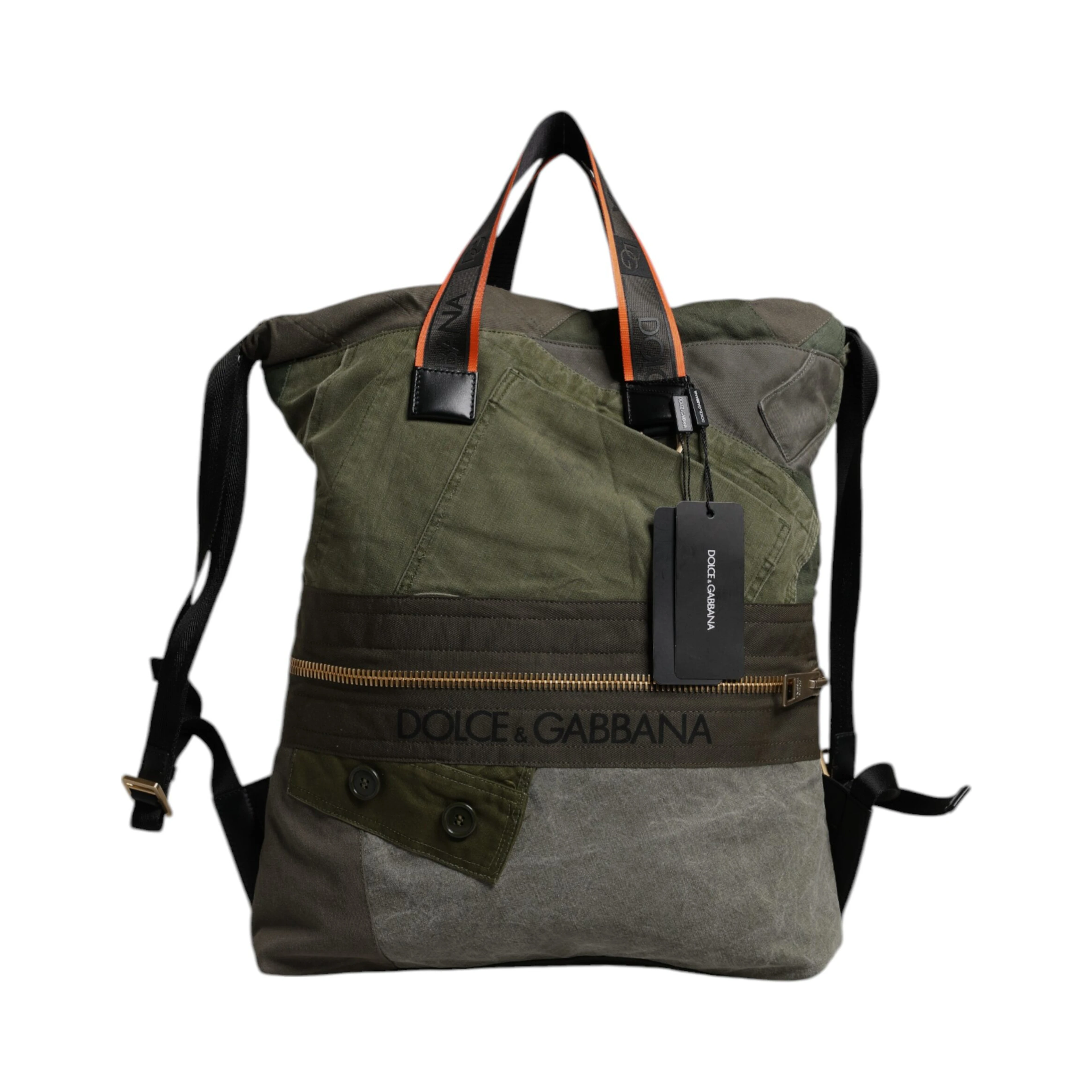 Military Green Patchwork Rucksack Backpack Bag