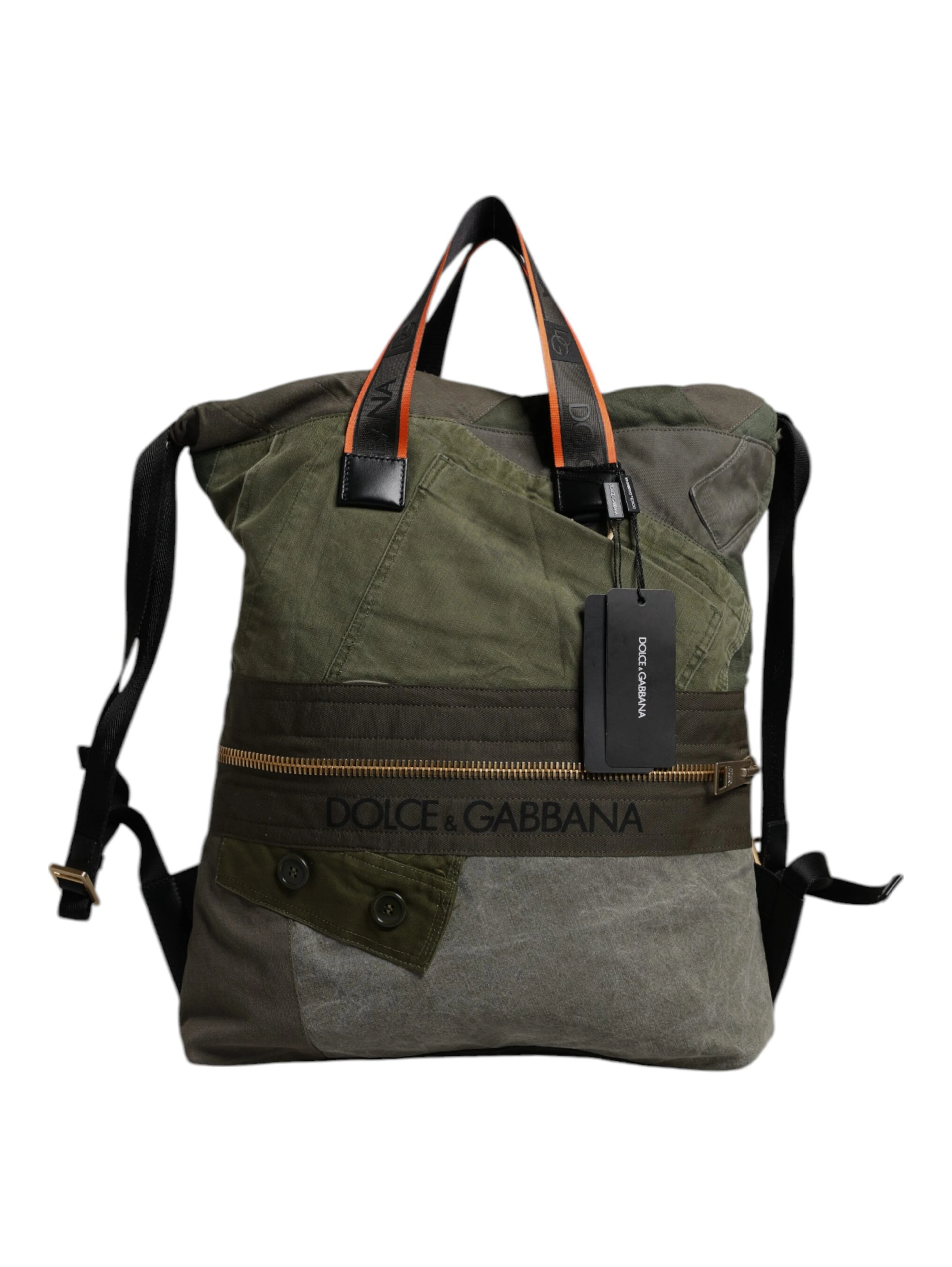 Military Green Patchwork Rucksack Backpack Bag