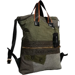 Military Green Patchwork Rucksack Backpack Bag