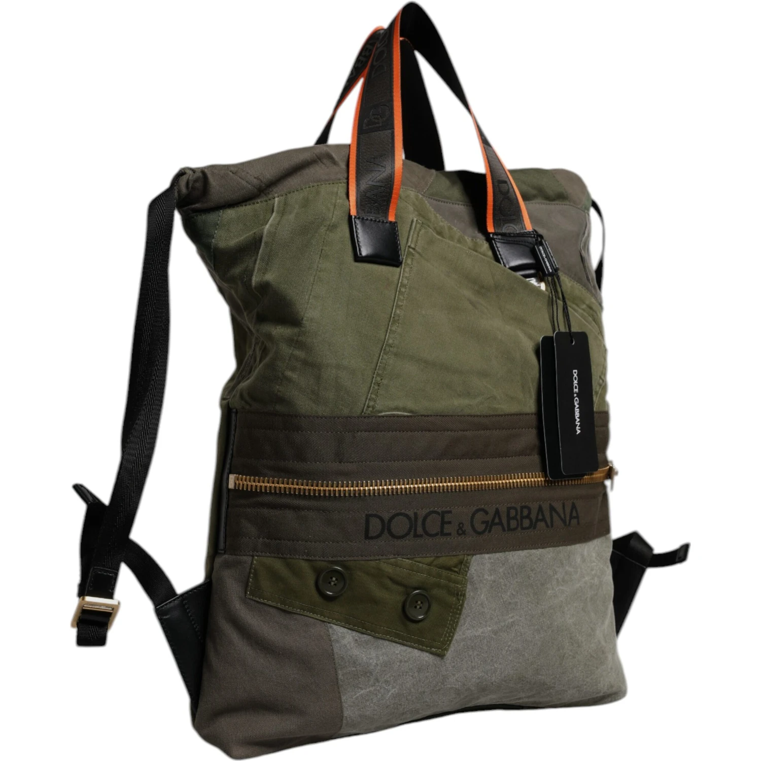 Military Green Patchwork Rucksack Backpack Bag