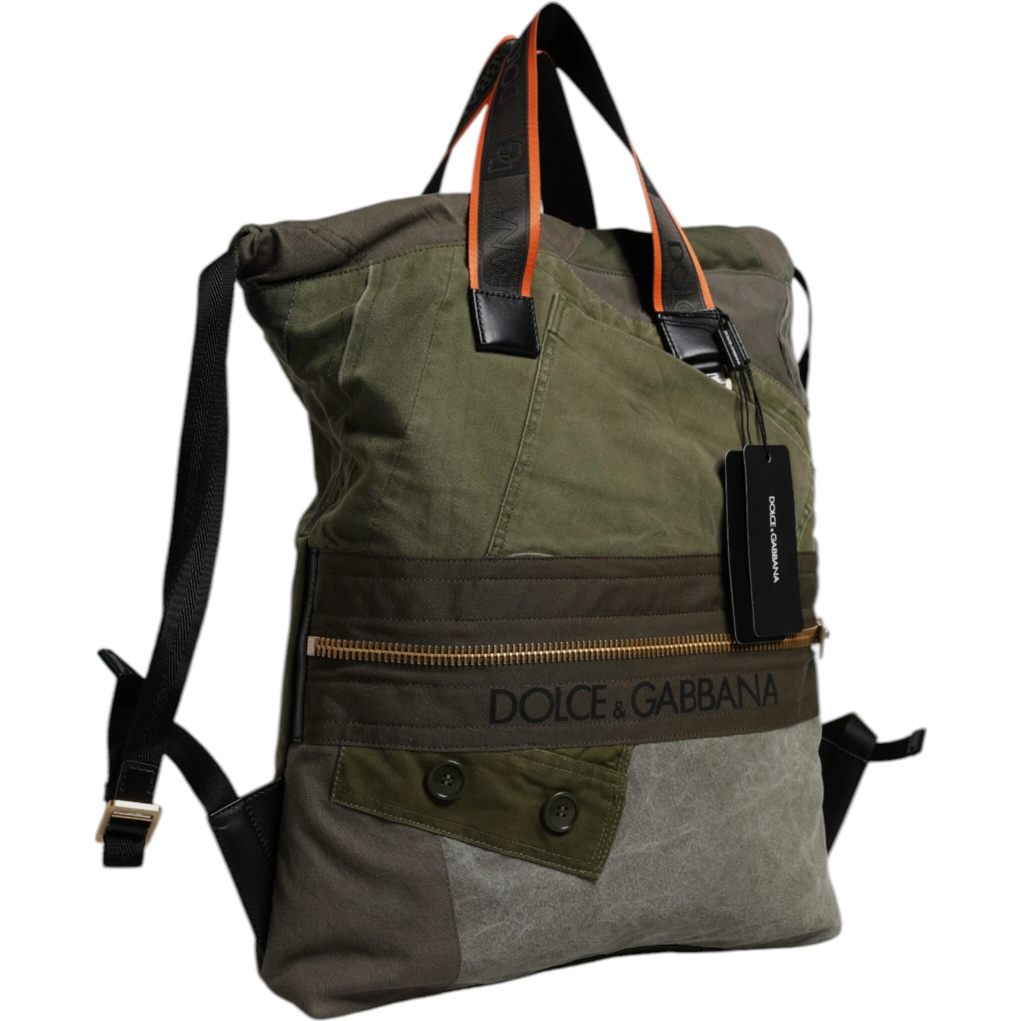 Military Green Patchwork Rucksack Backpack Bag