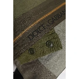 Military Green Patchwork Rucksack Backpack Bag