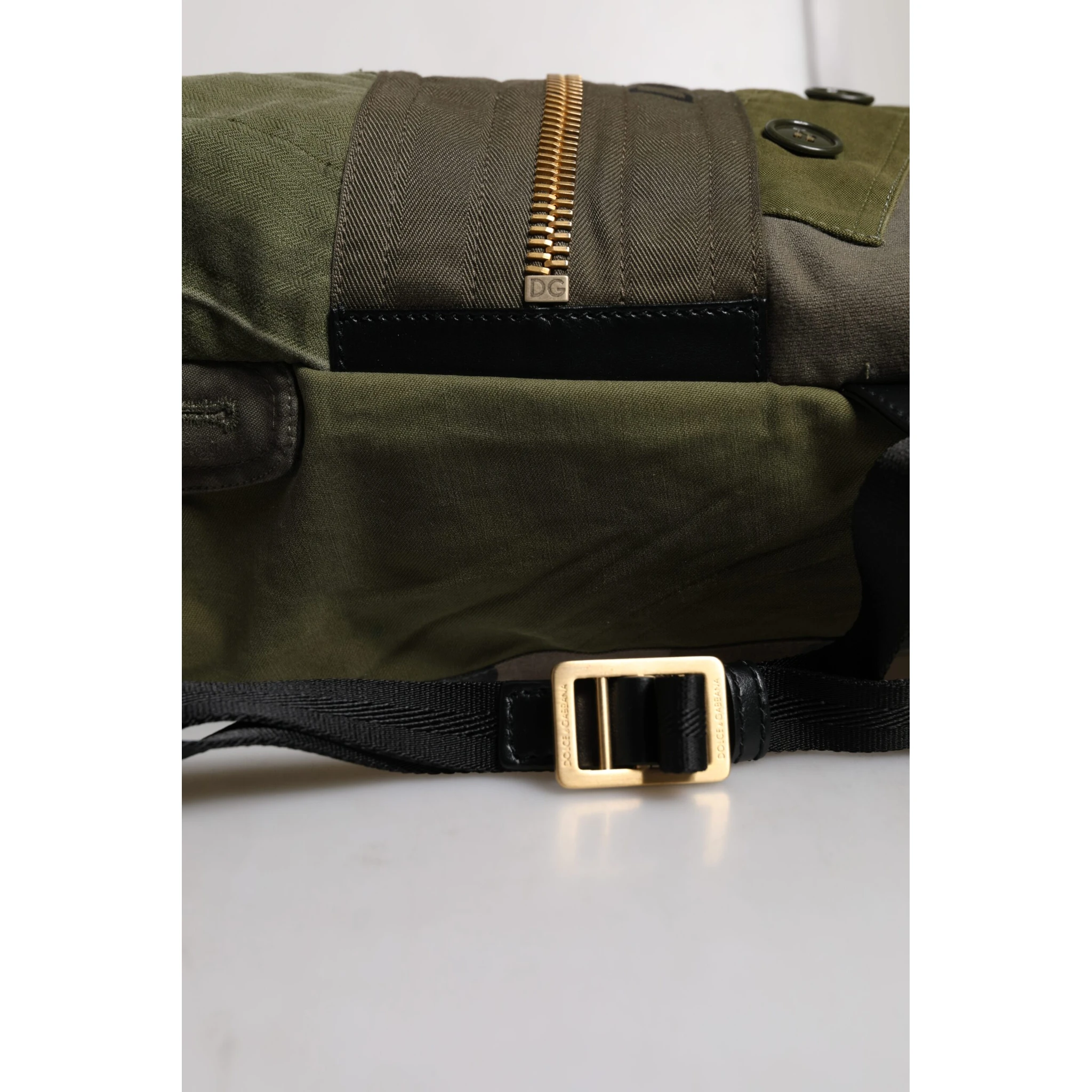 Military Green Patchwork Rucksack Backpack Bag
