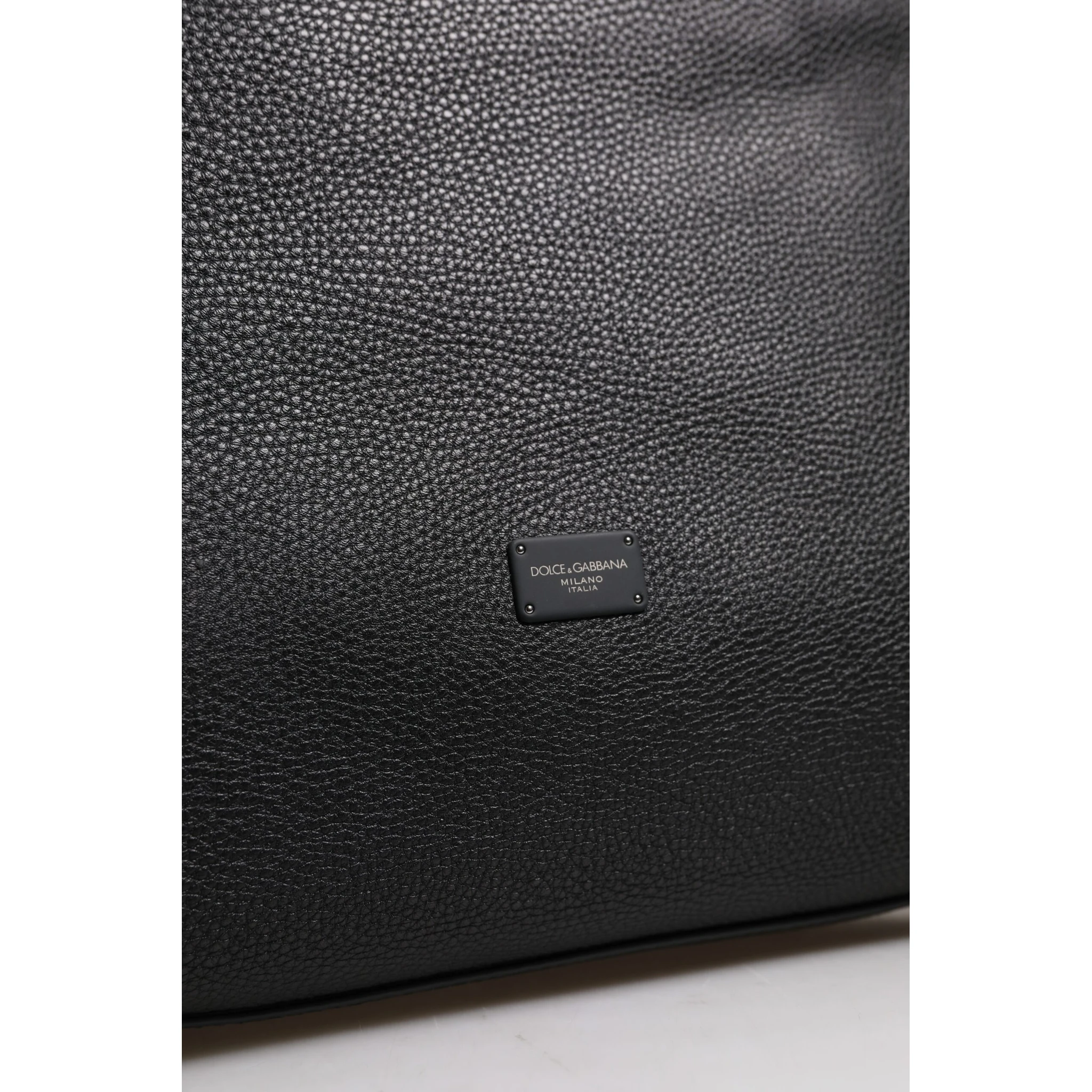 Black Calfskin Leather Hand Shoulder Duffle Bag