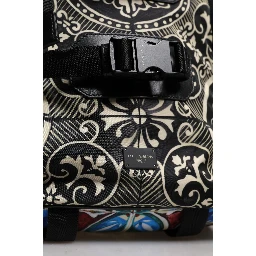 Multicolor Maiolica Print Nylon Backpack Bag