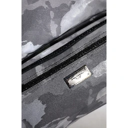Gray Camo Cotton Multiple Compartments Tote Bag