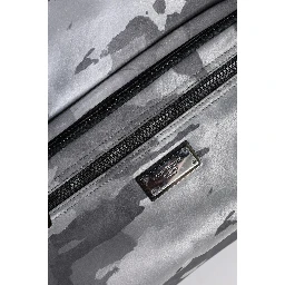 Gray Camo Cotton Multiple Compartments Tote Bag