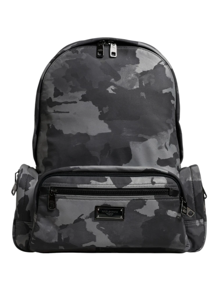 Gray Cotton Camouflage Logo Plaque Backpack Bag alternative