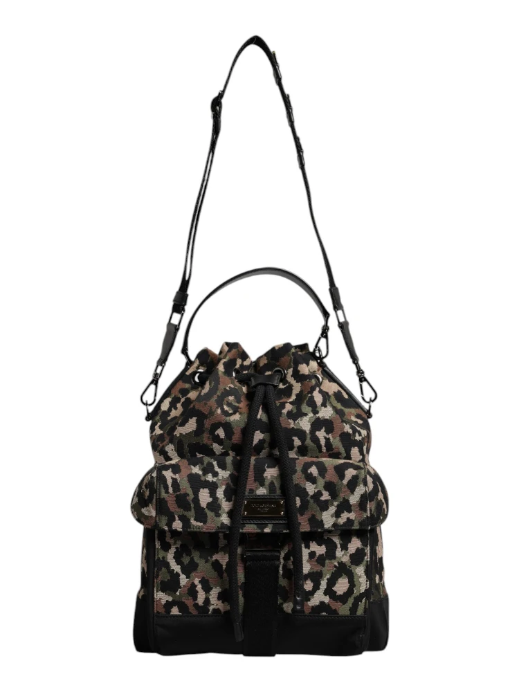 Multicolor Leopard Cotton Shoulder Bucket Bag alternative