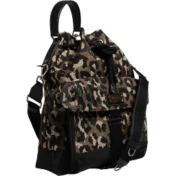 Multicolor Leopard Cotton Shoulder Bucket Bag