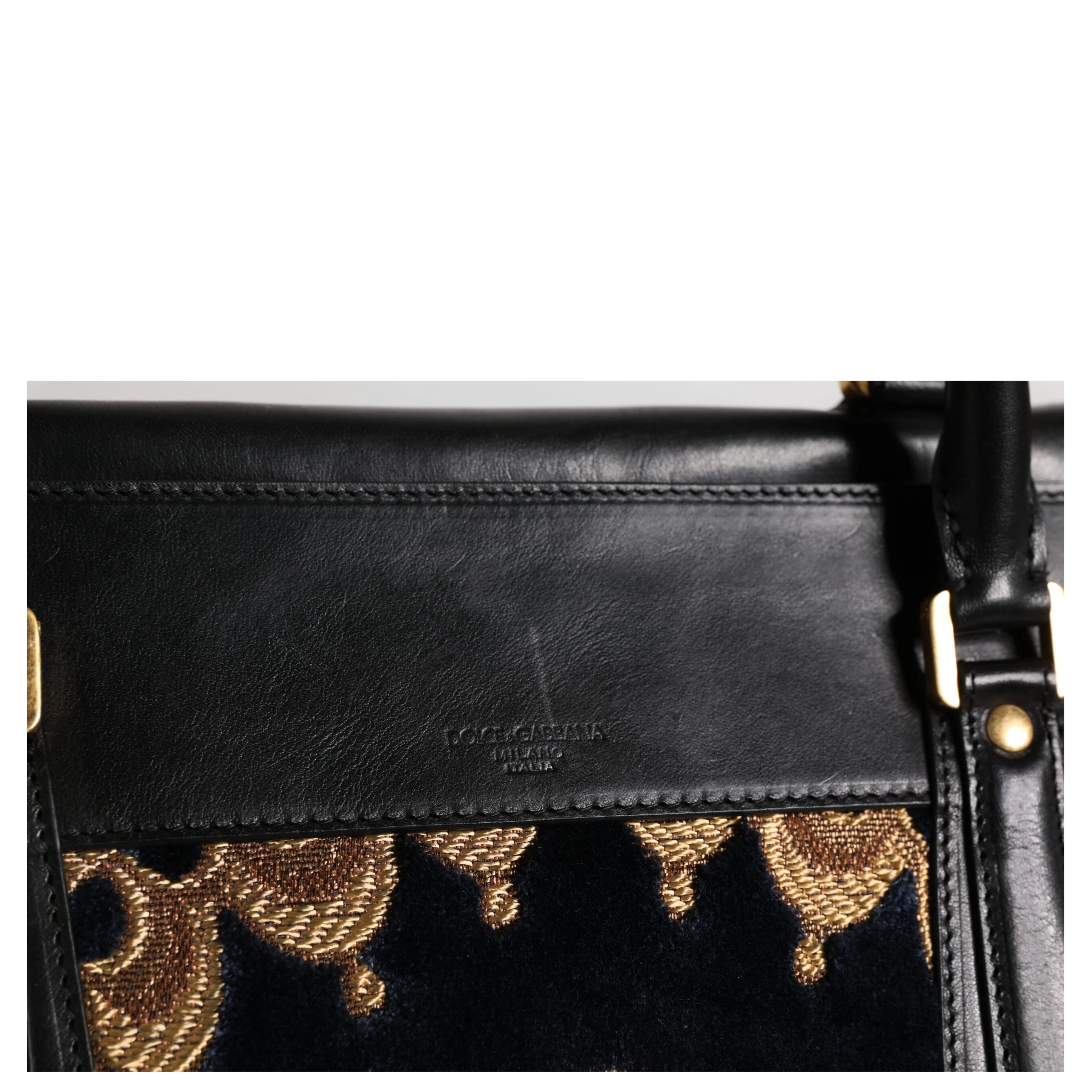 Black Floral Jacquard Handbag Shoulder Tote Bag