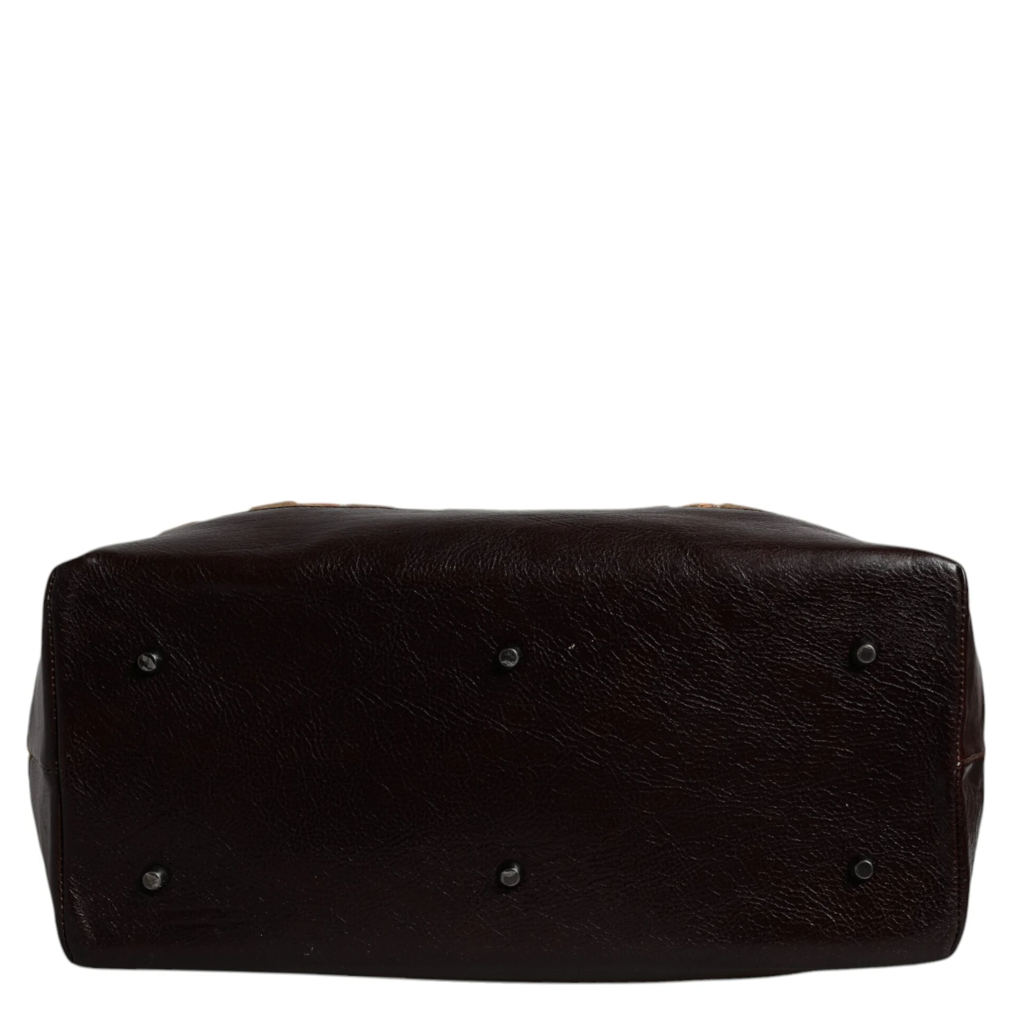 Beige Maroon Velvet Leather Jacquard Travel Handbag Bag