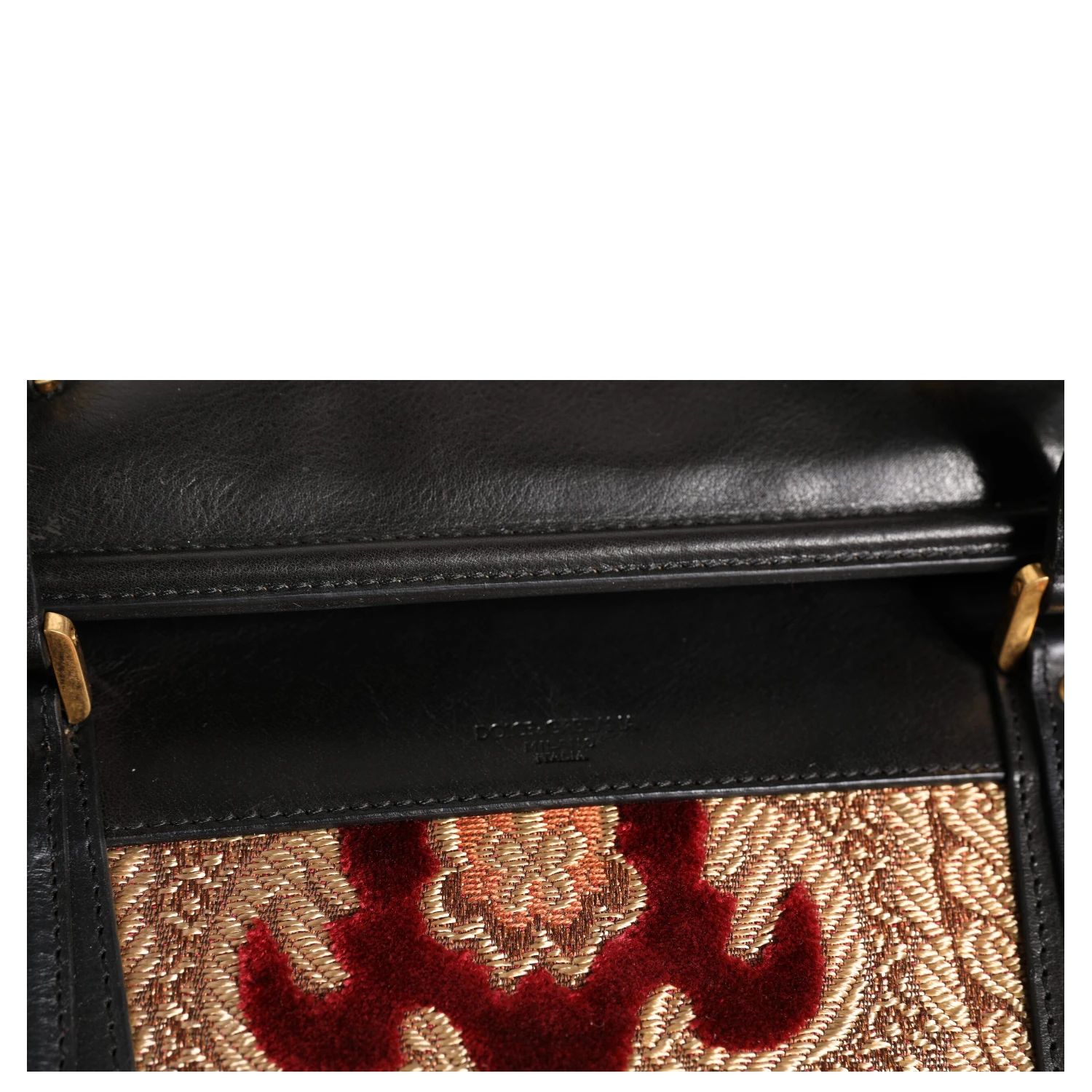Multicolor Leather Brocade Velvet Travel Duffle Tote Bag