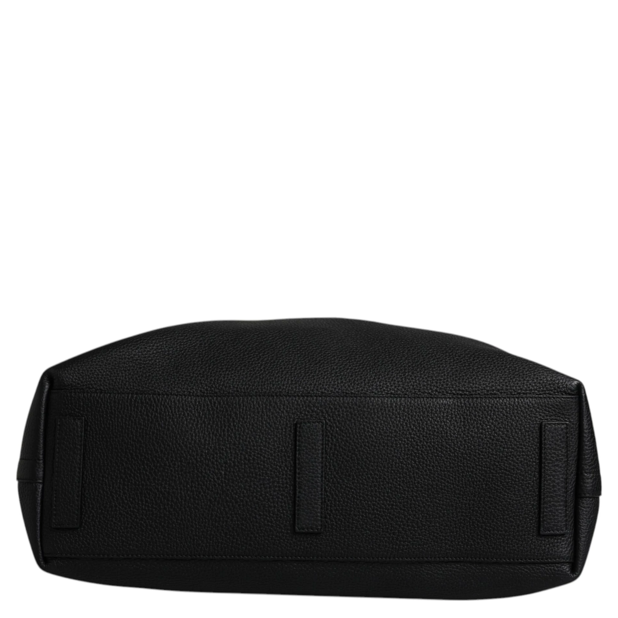 Black Calfskin Leather Hand Shoulder Duffle Bag