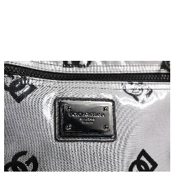 Polyester Gray Black DG Logo Plaque Backpack Bag