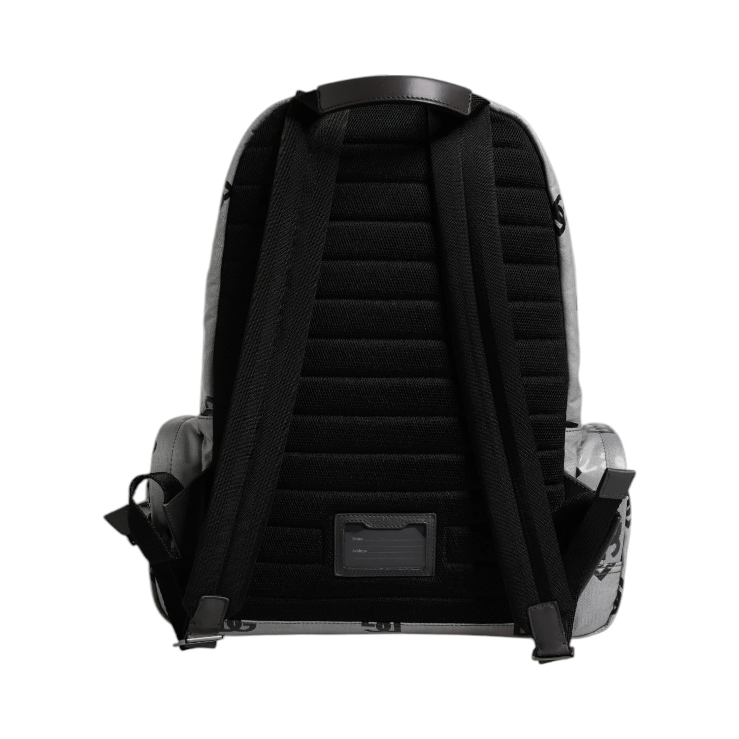 Polyester Gray Black DG Logo Plaque Backpack Bag