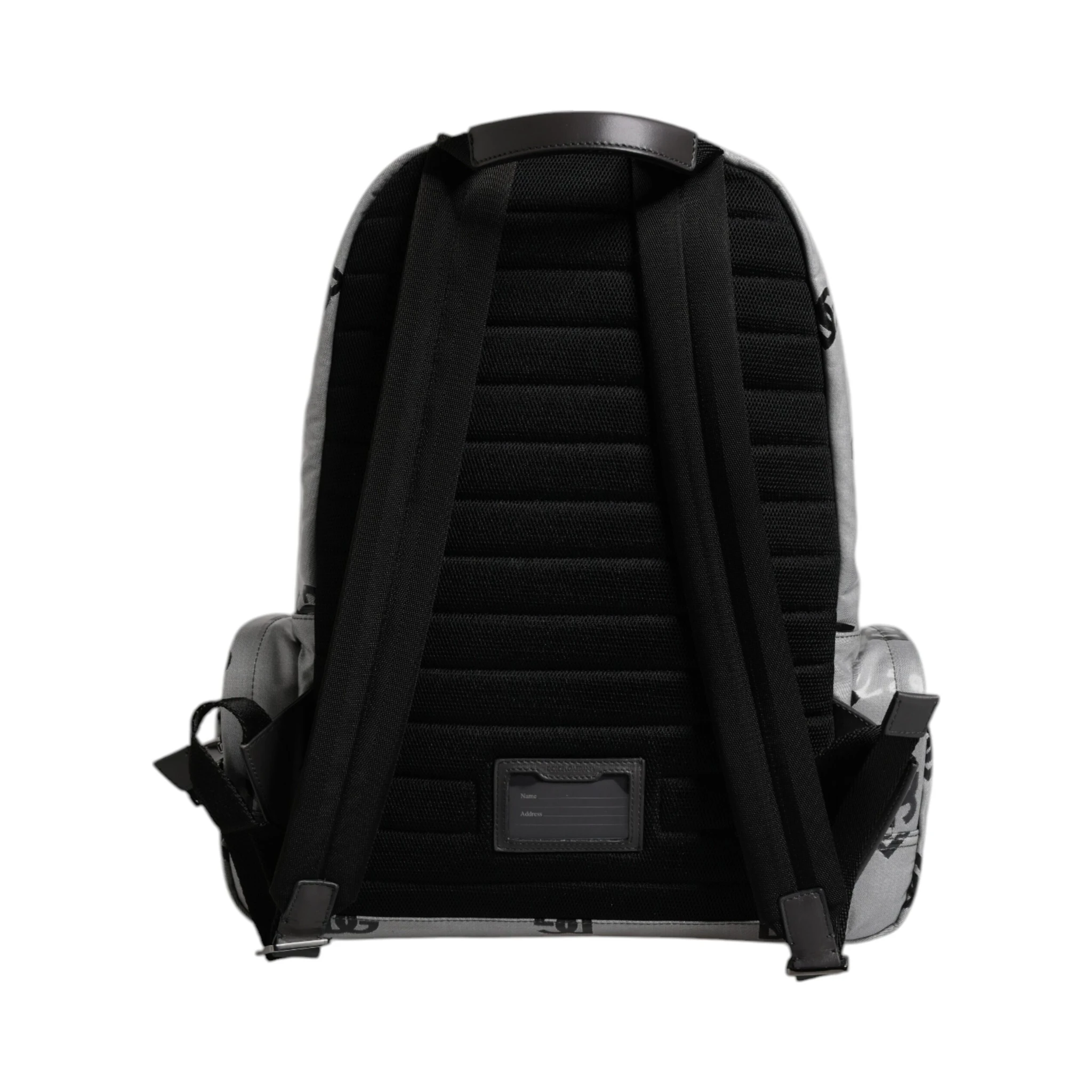 Polyester Gray Black DG Logo Plaque Backpack Bag