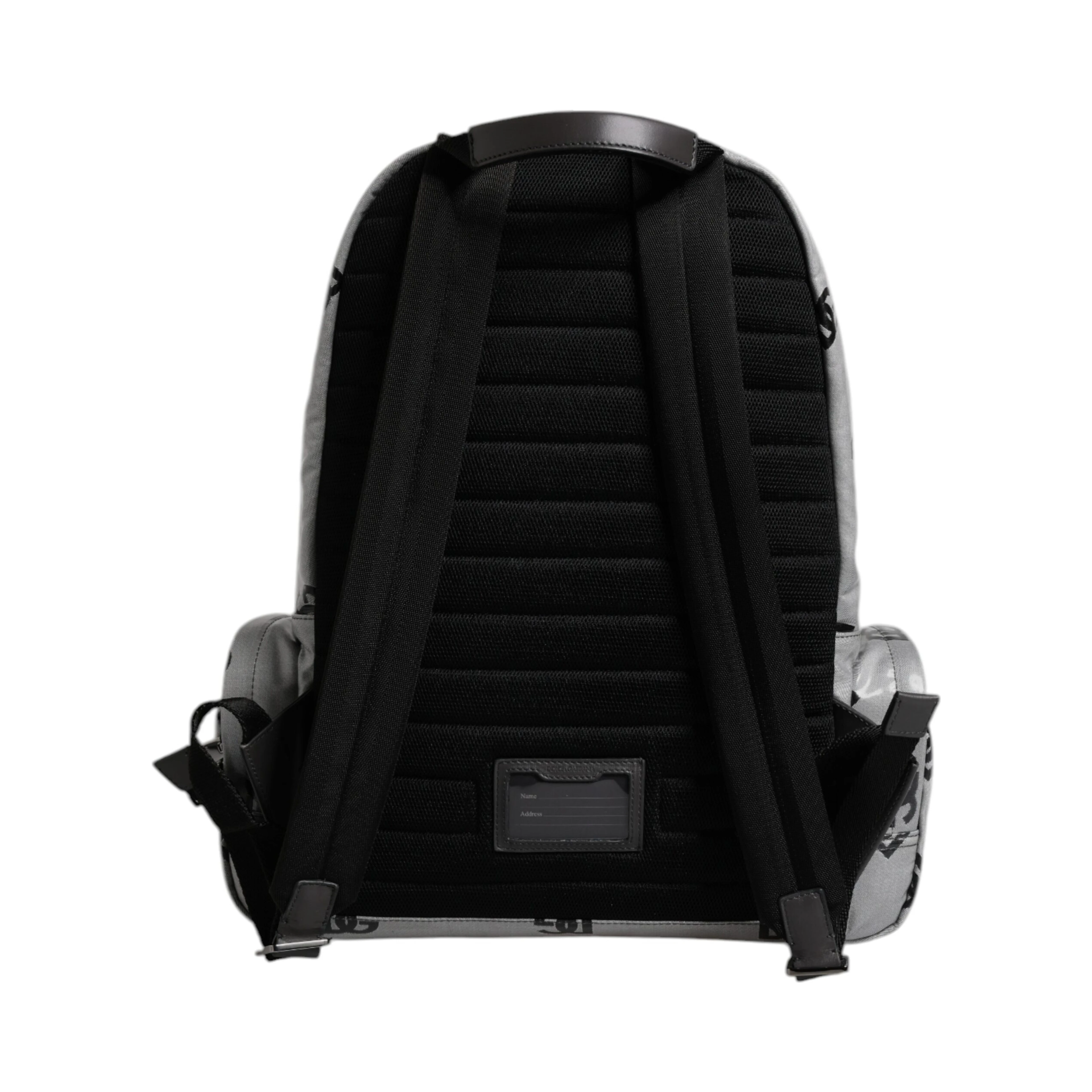 Polyester Gray Black DG Logo Plaque Backpack Bag