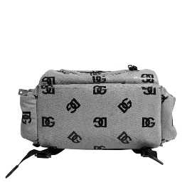 Polyester Gray Black DG Logo Plaque Backpack Bag