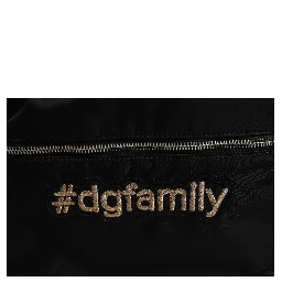 Black Nylon #DGFAMILY Embellished Backpack VULCANO Bag