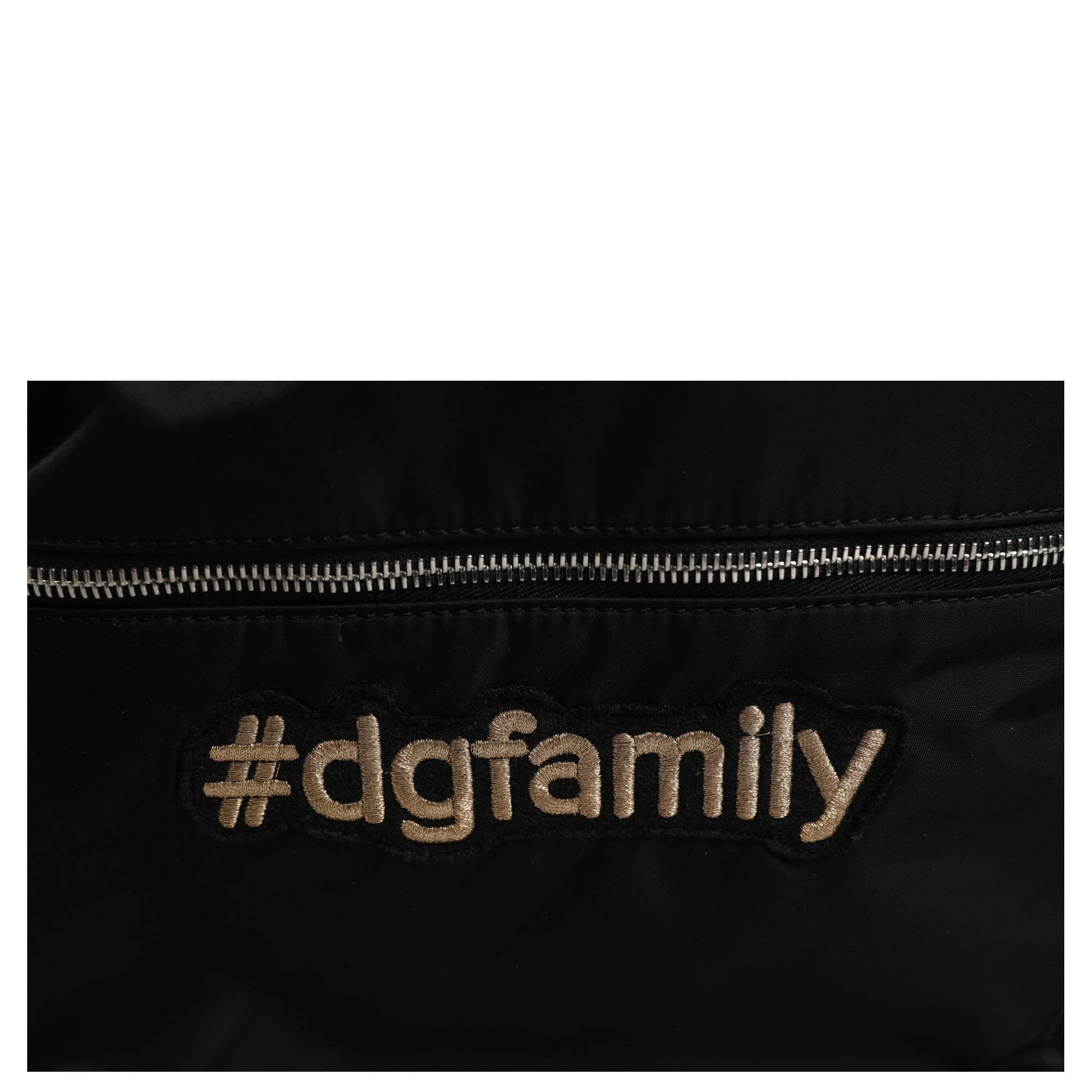 Black Nylon #DGFAMILY Embellished Backpack VULCANO Bag