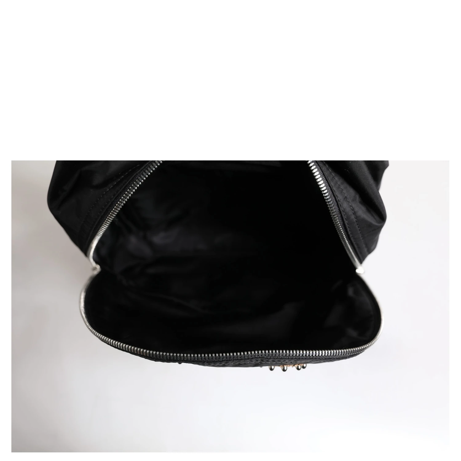 Black Nylon #DGFAMILY Embellished Backpack VULCANO Bag