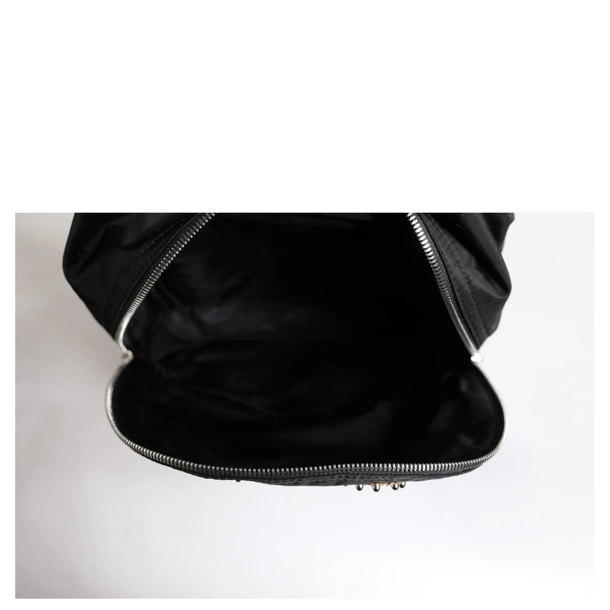 Black Nylon #DGFAMILY Embellished Backpack VULCANO Bag