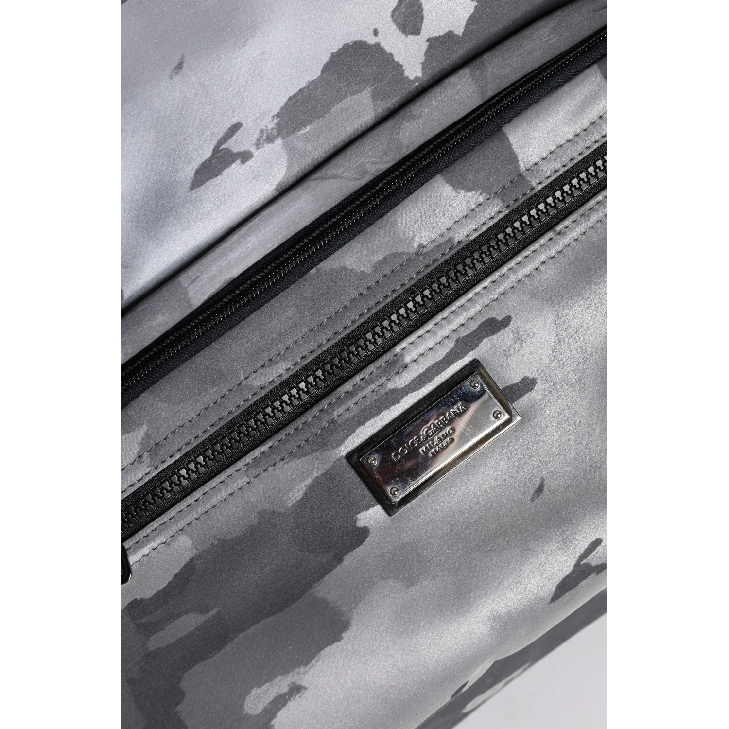 Black Camouflage Shoulder Strap Logo Plaque Bag