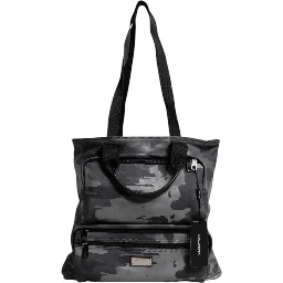 Black Camouflage Shoulder Strap Logo Plaque Bag