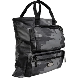 Black Camouflage Shoulder Strap Logo Plaque Bag