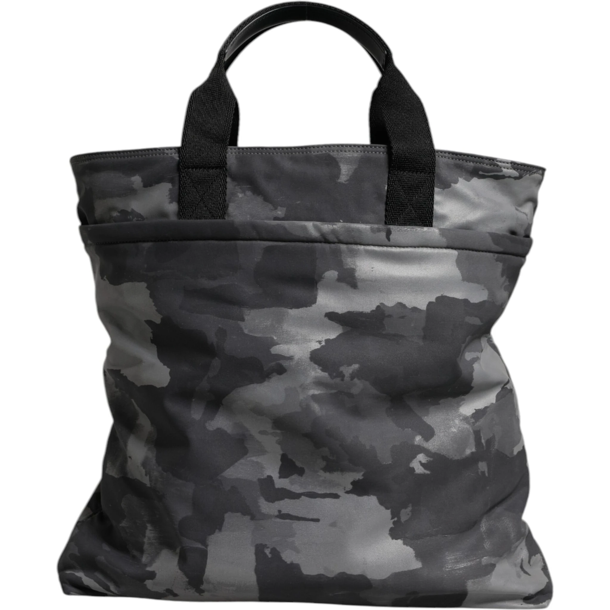 Black Camouflage Shoulder Strap Logo Plaque Bag