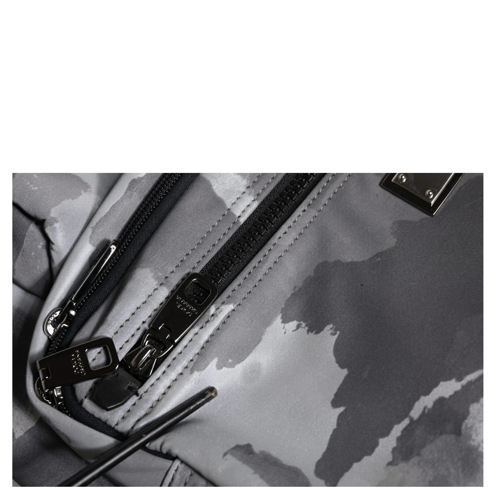 Black Camouflage Shoulder Strap Logo Plaque Bag