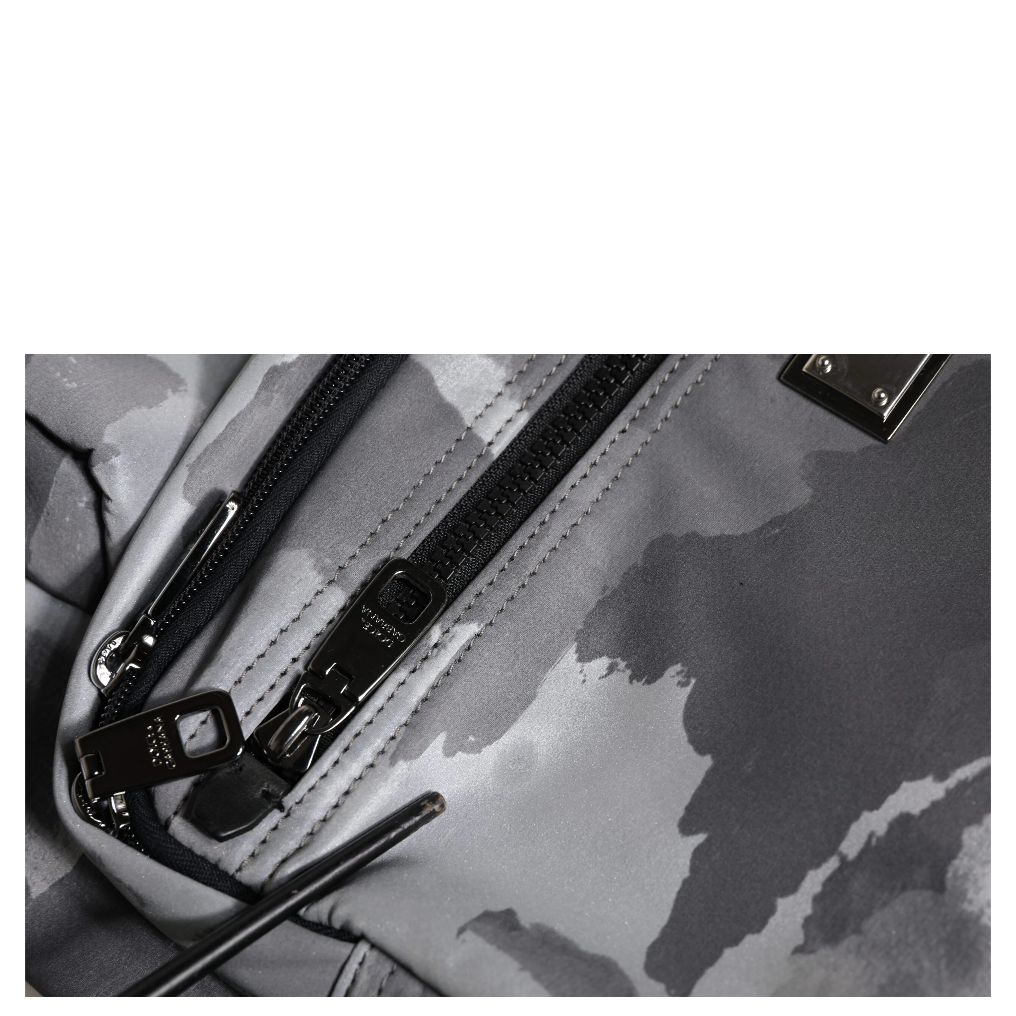 Black Camouflage Shoulder Strap Logo Plaque Bag