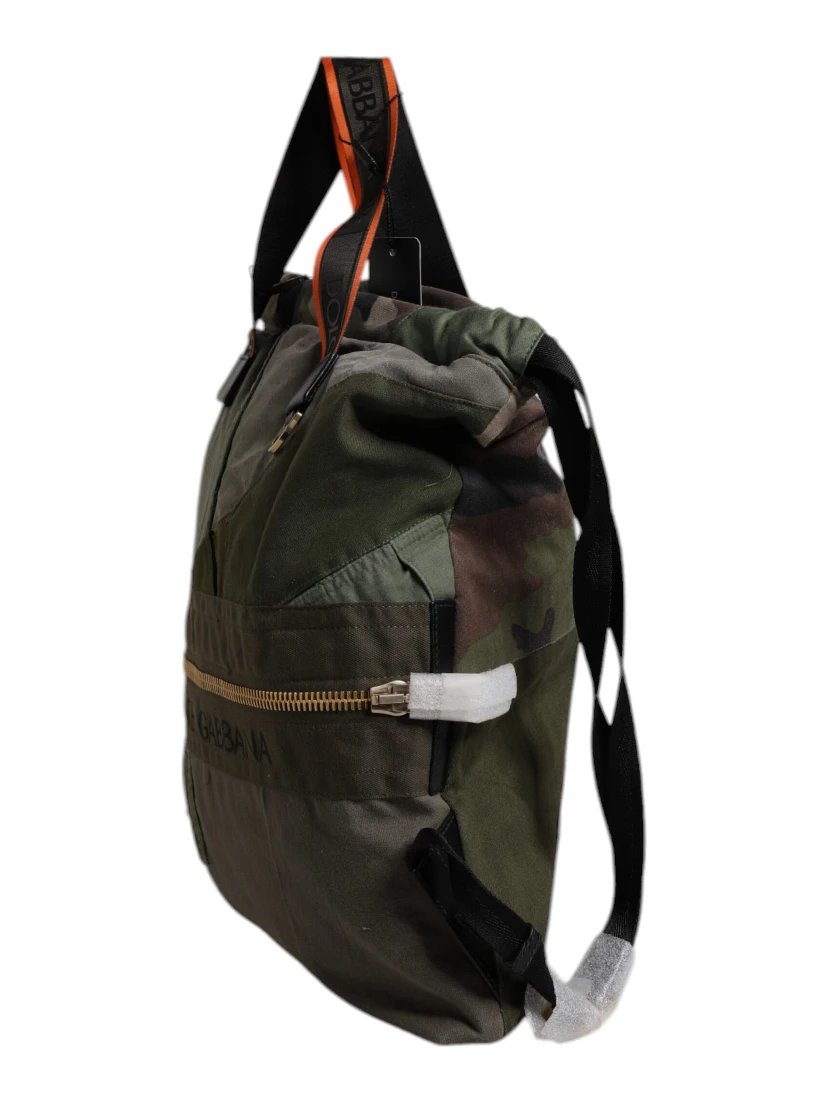 Military Green Patchwork Rucksack Backpack Bag