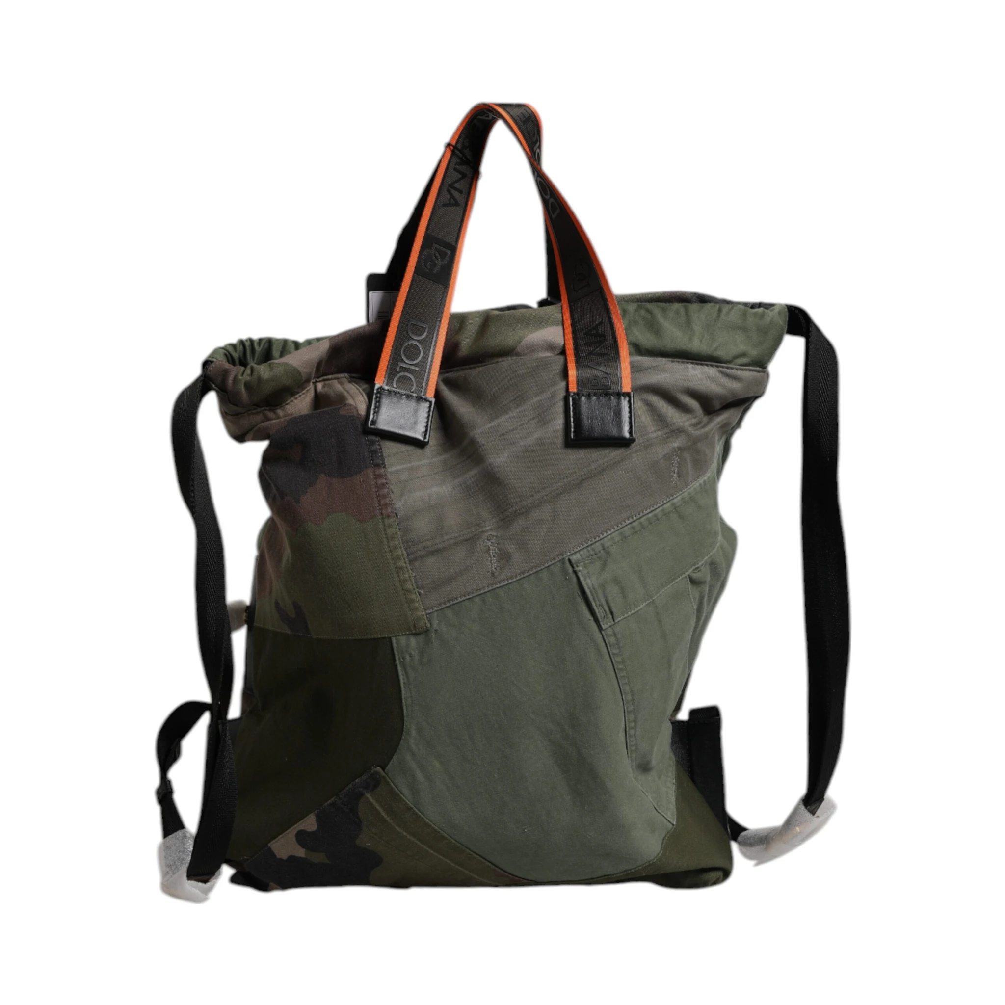 Military Green Patchwork Rucksack Backpack Bag