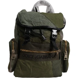 Military Green Patchwork Travel Backpack Bag