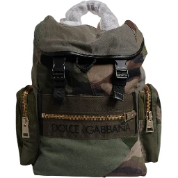 Military Green Patchwork Travel Backpack Bag