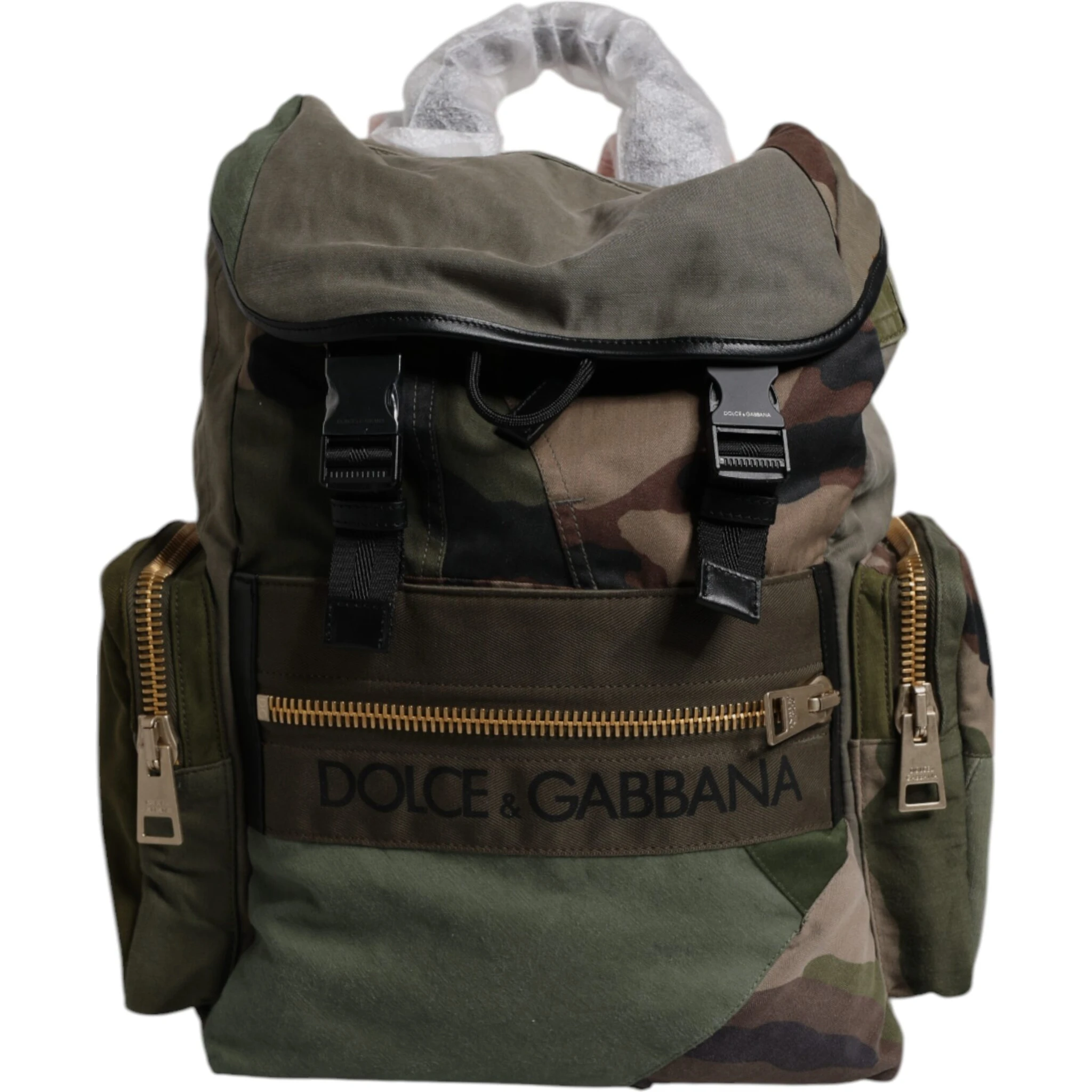 Military Green Patchwork Travel Backpack Bag