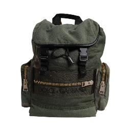 Military Green Patchwork Travel Backpack Bag