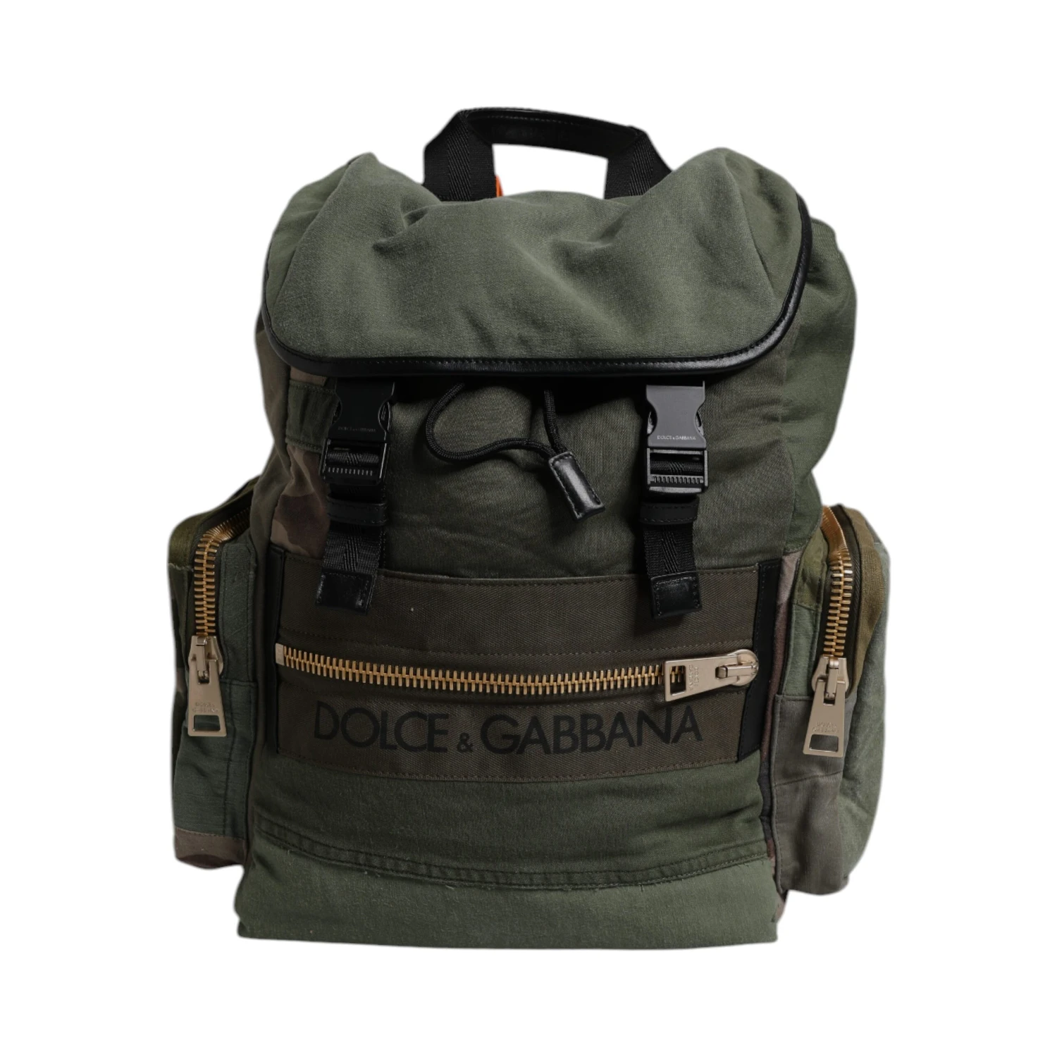 Military Green Patchwork Travel Backpack Bag