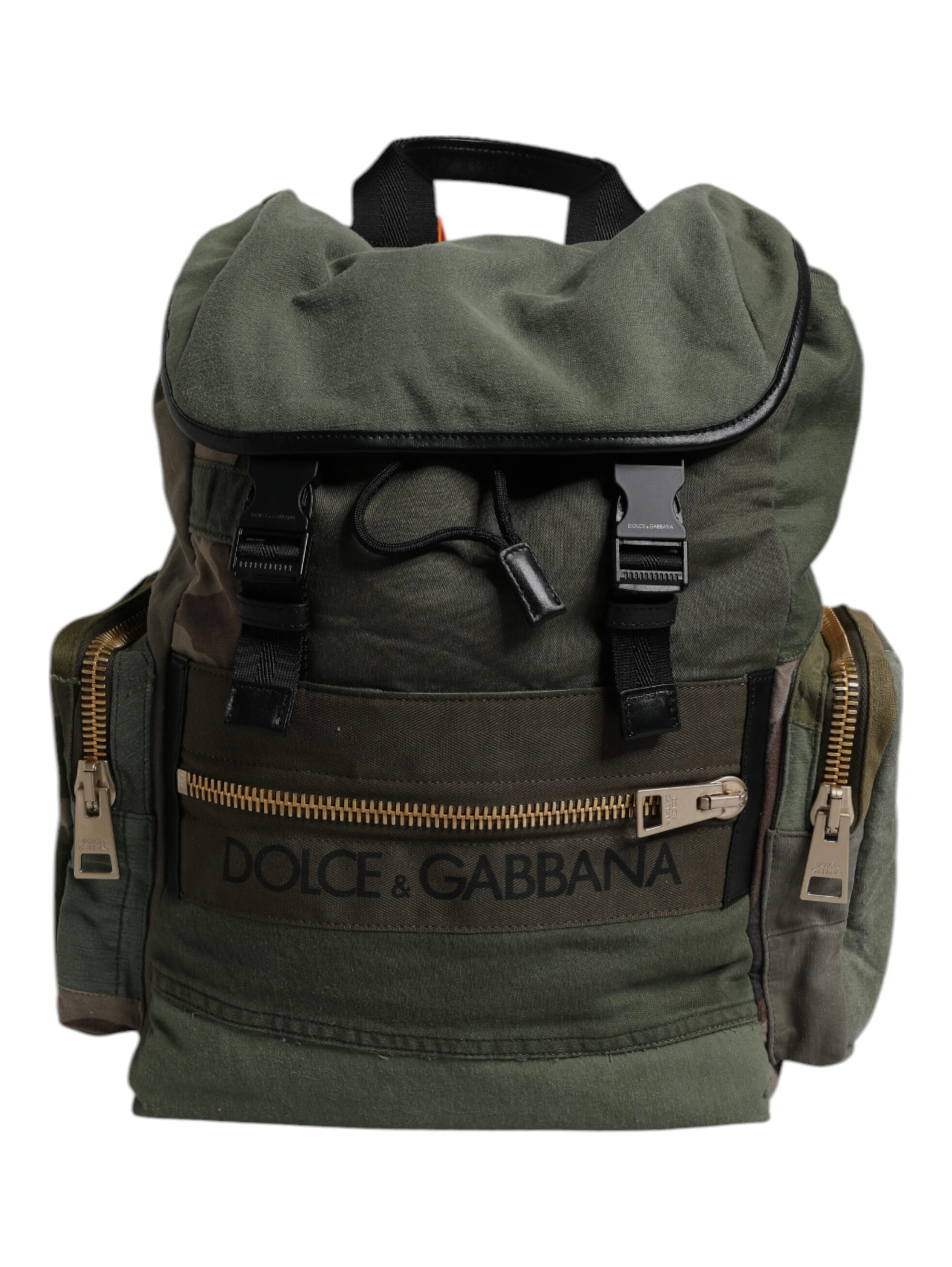 Military Green Patchwork Travel Backpack Bag