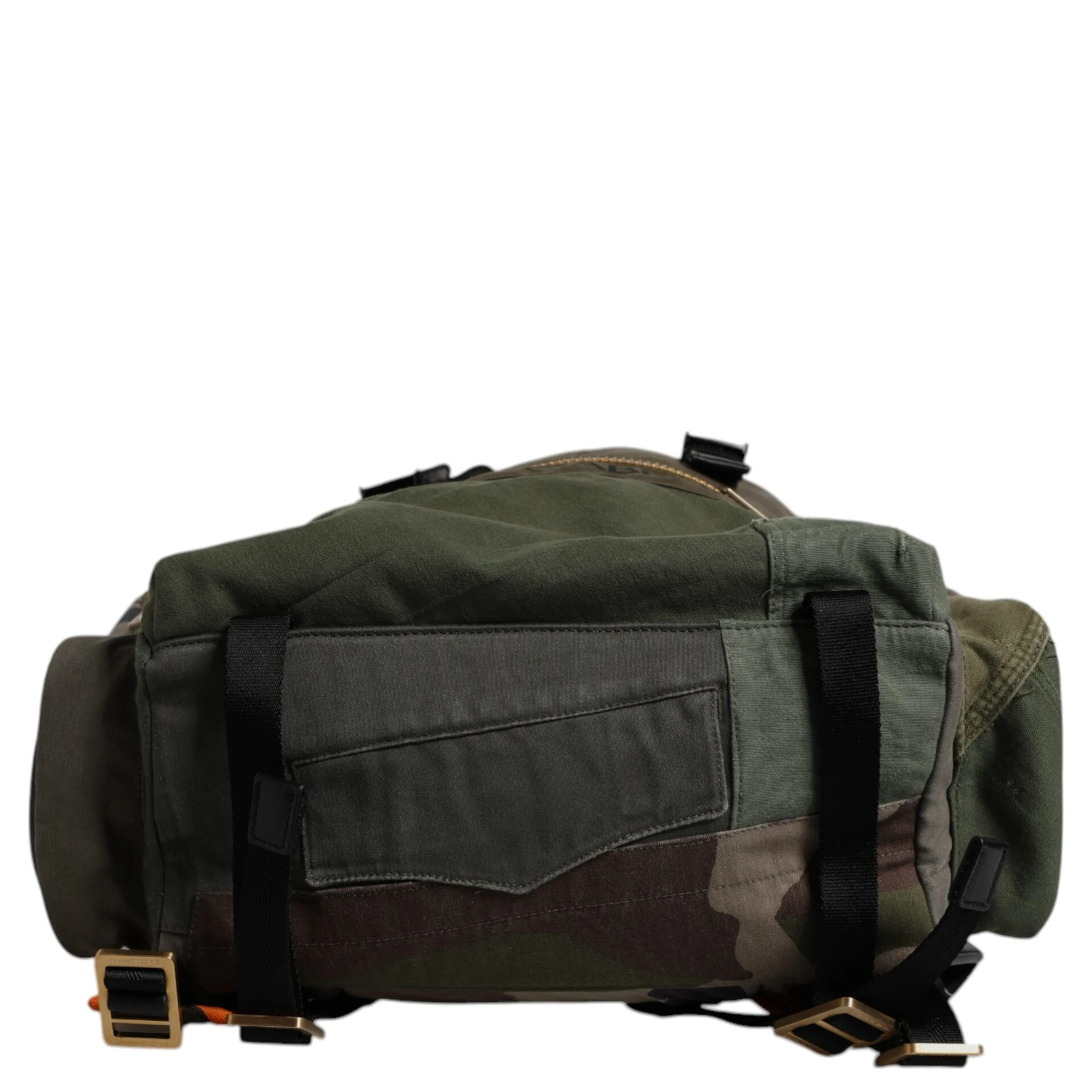 Military Green Patchwork School Backpack Bag